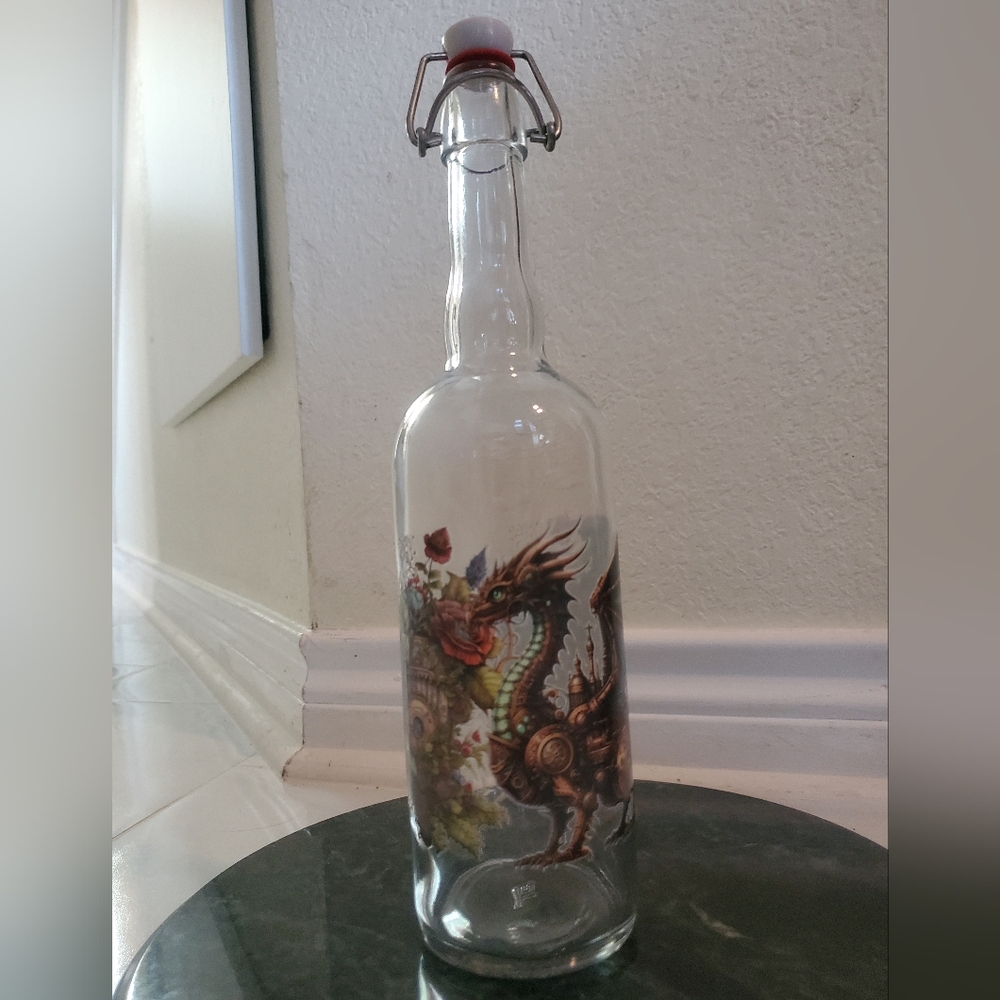 Decorative Dragon Art Glass Bottle 360 Bottle